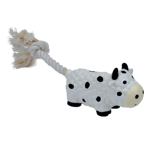 Vache en latex avec corde Li'l Pals 8,5 po