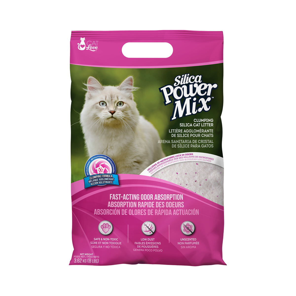 Litière agglomérante de silice Power Mix 3,62 kg