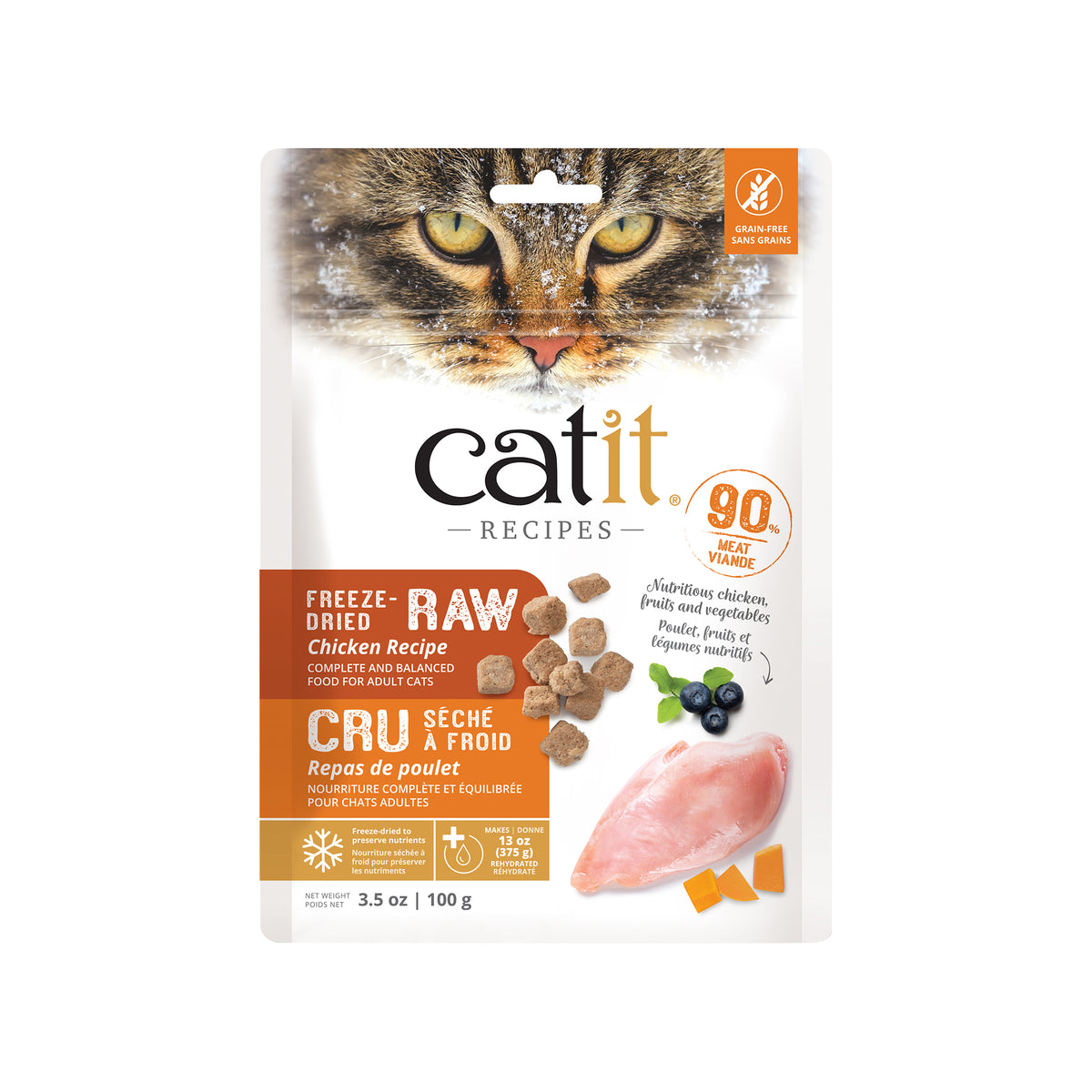 Nourriture crue séchée à froid Recettes pour chats, poulet