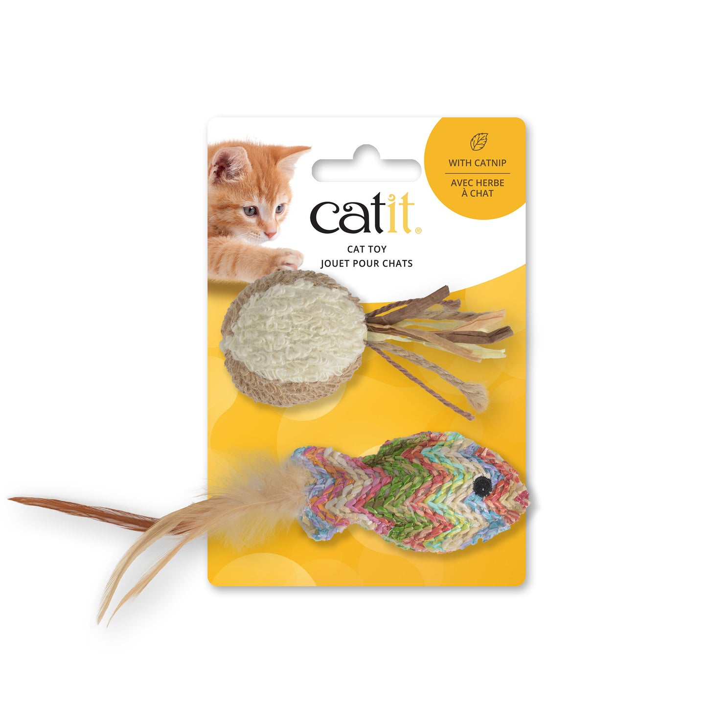 poisson tissé en paille et balle en ratine