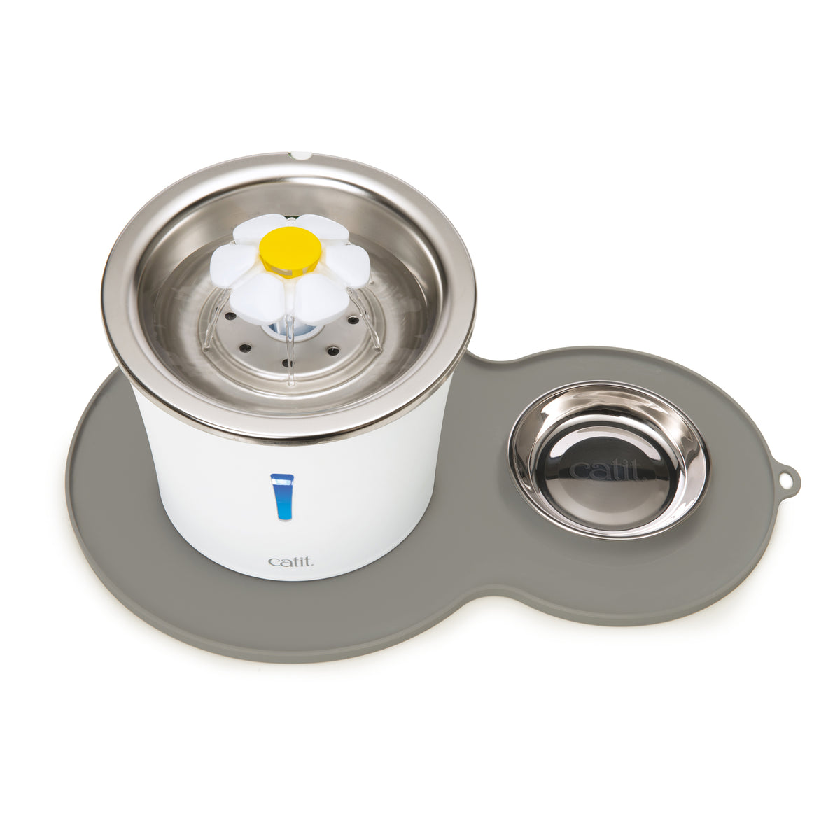 Ensemble d'abreuvoir avec fleur et dessus en acier inoxydable
