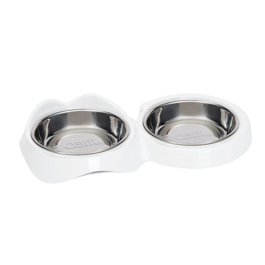 Bol de nourrissage PIXI double, blanc