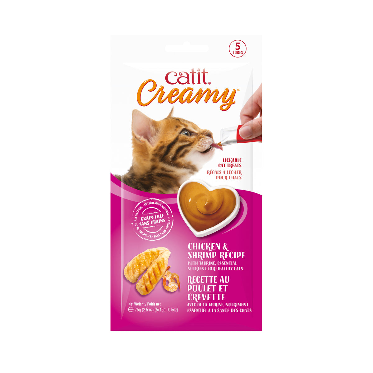 Gâteries à lécher Creamy au poulet et crevette pour chat - Catit