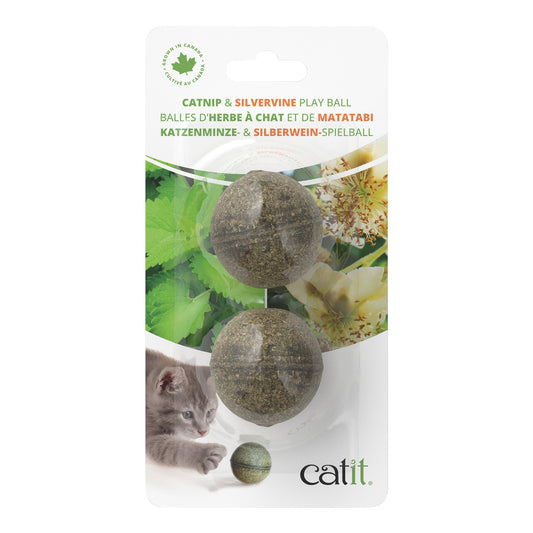 Balles d'herbe à chat et de matatabi (paquet de 2)