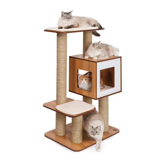 Meuble High Base Géant Vesper, noyer, 89 x 64 x 133 cm