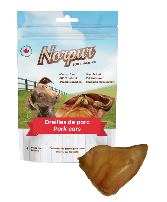 Oreilles de porc (paquet de 10) - mastication pour chien