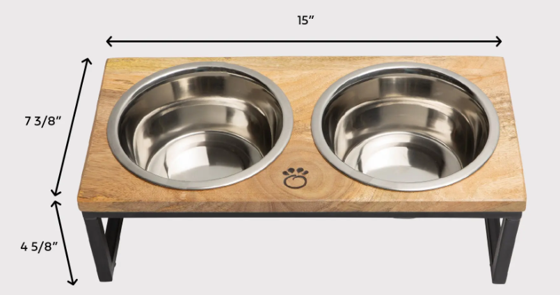 Mangeoire en bois et métal GF Pet - bol pour chien