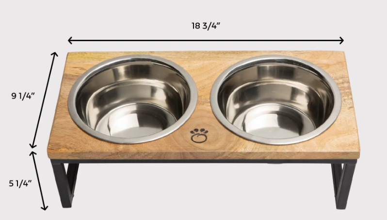 Mangeoire en bois et métal GF Pet - bol pour chien