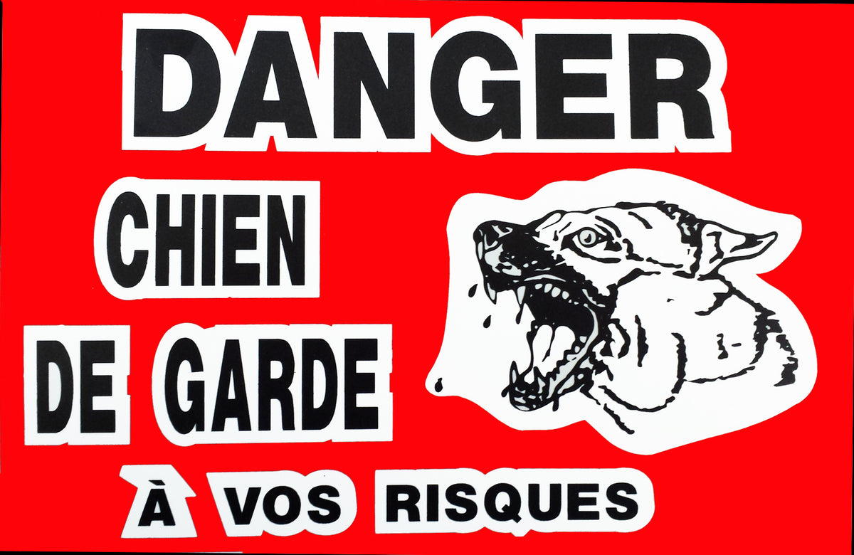 Pancarte « Danger chien de garde à vos risques » Riga - affiche pour chien