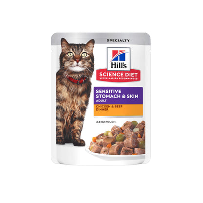 Souper Estomac et peau sensibles au poulet et bœuf pour chat 79 g