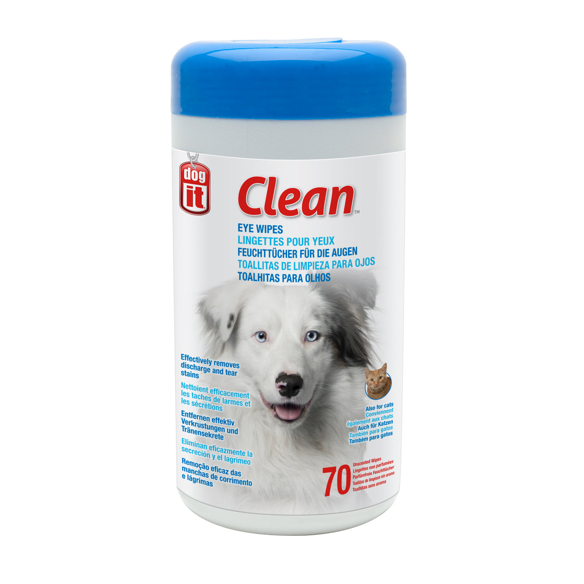 Lingettes non parfumées Clean pour yeux (paquet de 70)