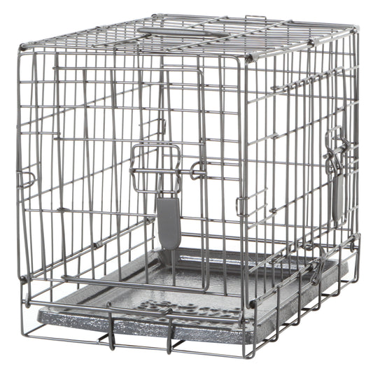 Cage grillagée à 2 portes avec grille de séparation