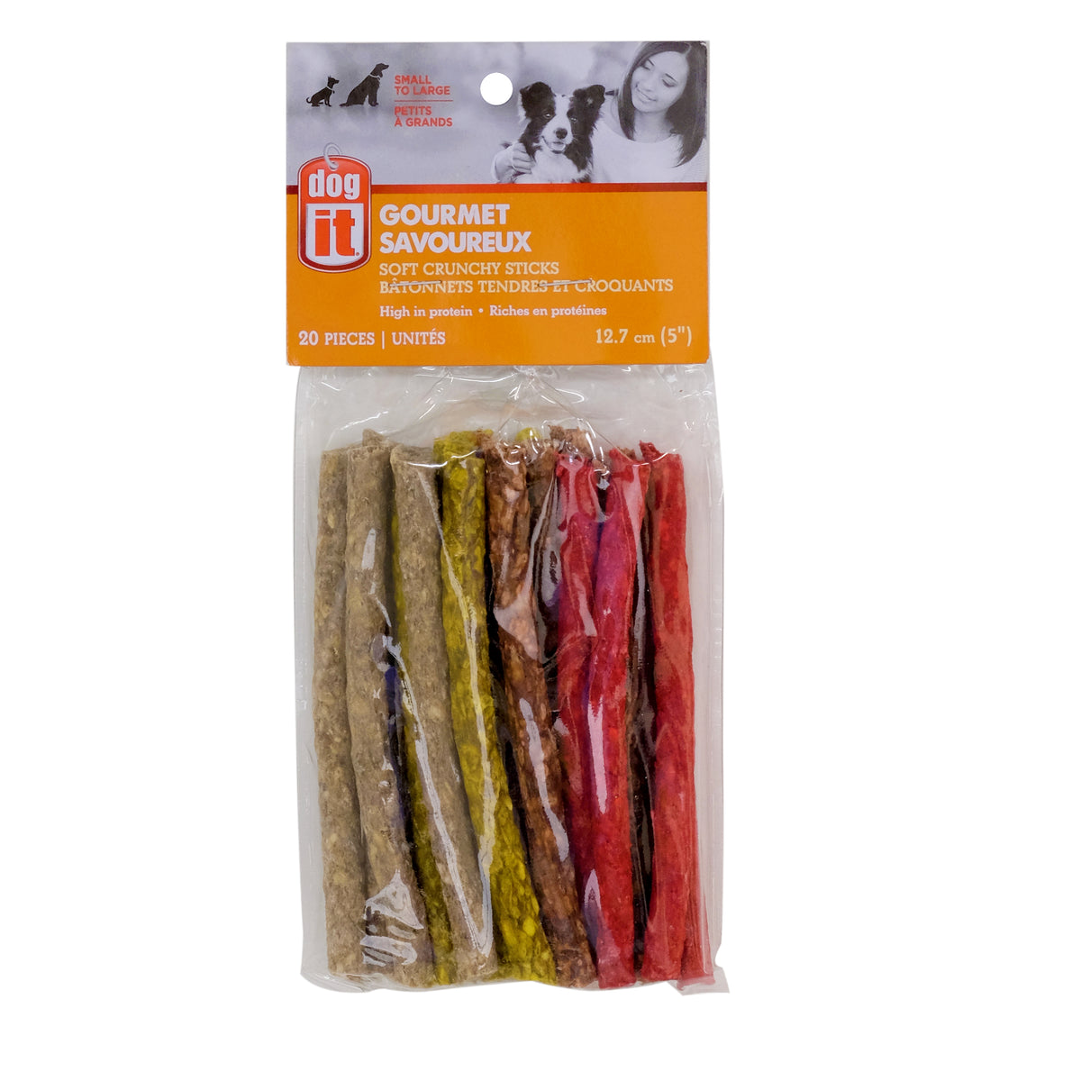 Bâtonnets tendres et croquants en cuir brut, 12,7 cm (paquet de 20)