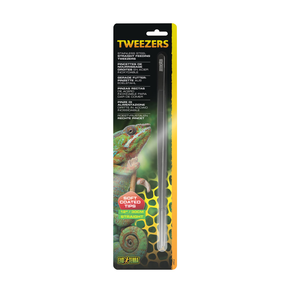 Pinces de nourrissage droites en acier inoxydable, 30 cm