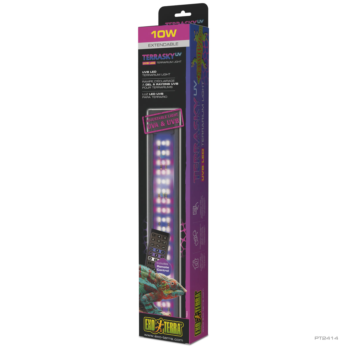 Rampe d'éclairage à DEL TerraSkyUV avec télécommande pour terrariums, 10 W