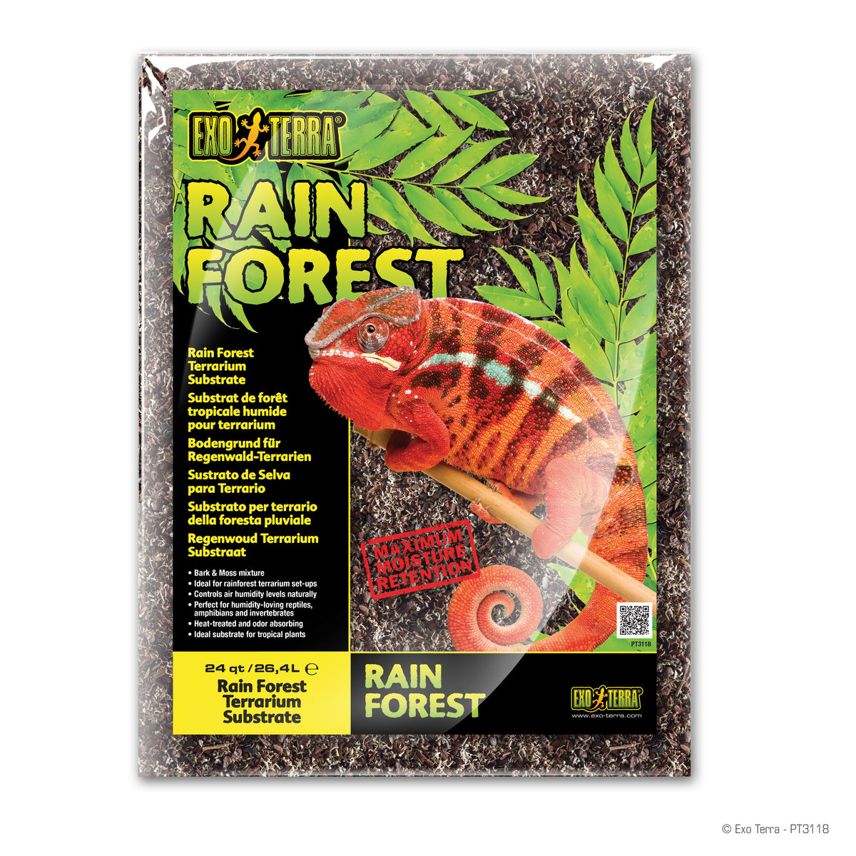Substrat de forêt tropicale humide pour terrarium