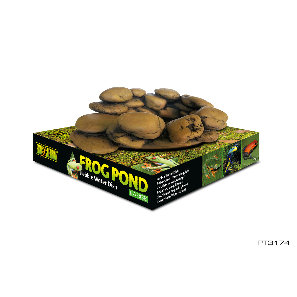 Bol à eau Frog Pond en forme de galets, grand 110 ml