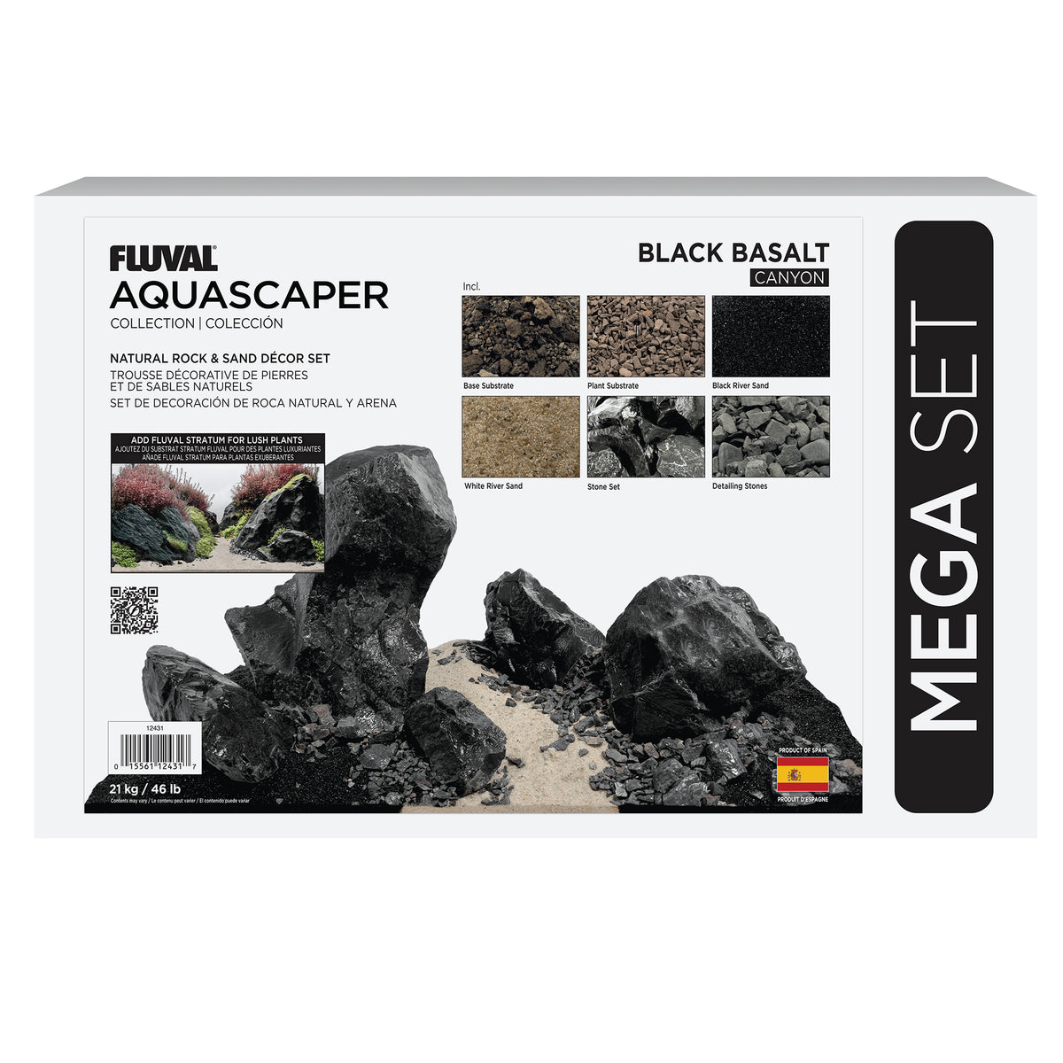 Trousse décorative de pierres et de sables Aquascaper, Black Basalt