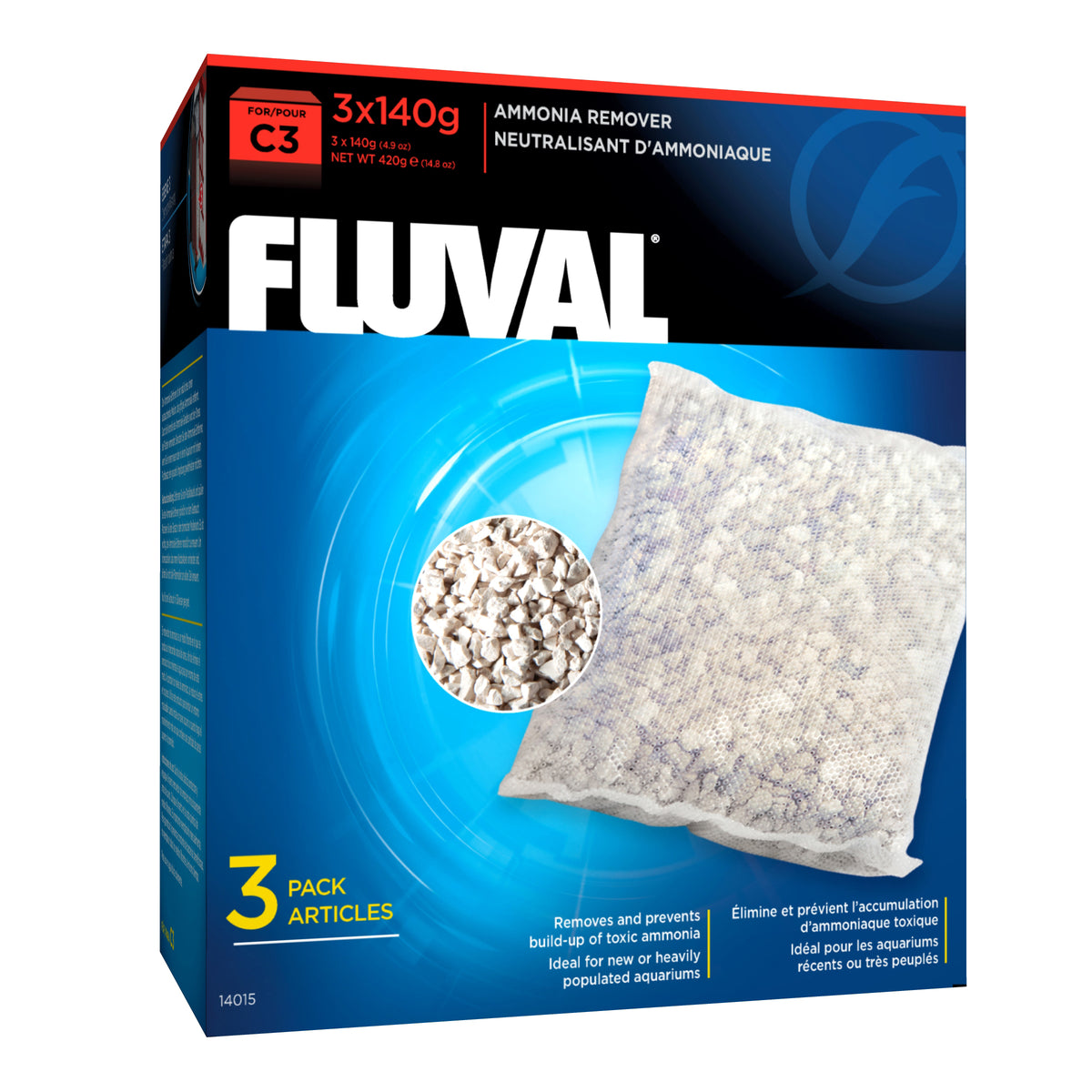Neutralisant d'ammoniaque pour filtre à moteur série C (paquet de 3) - Fluval