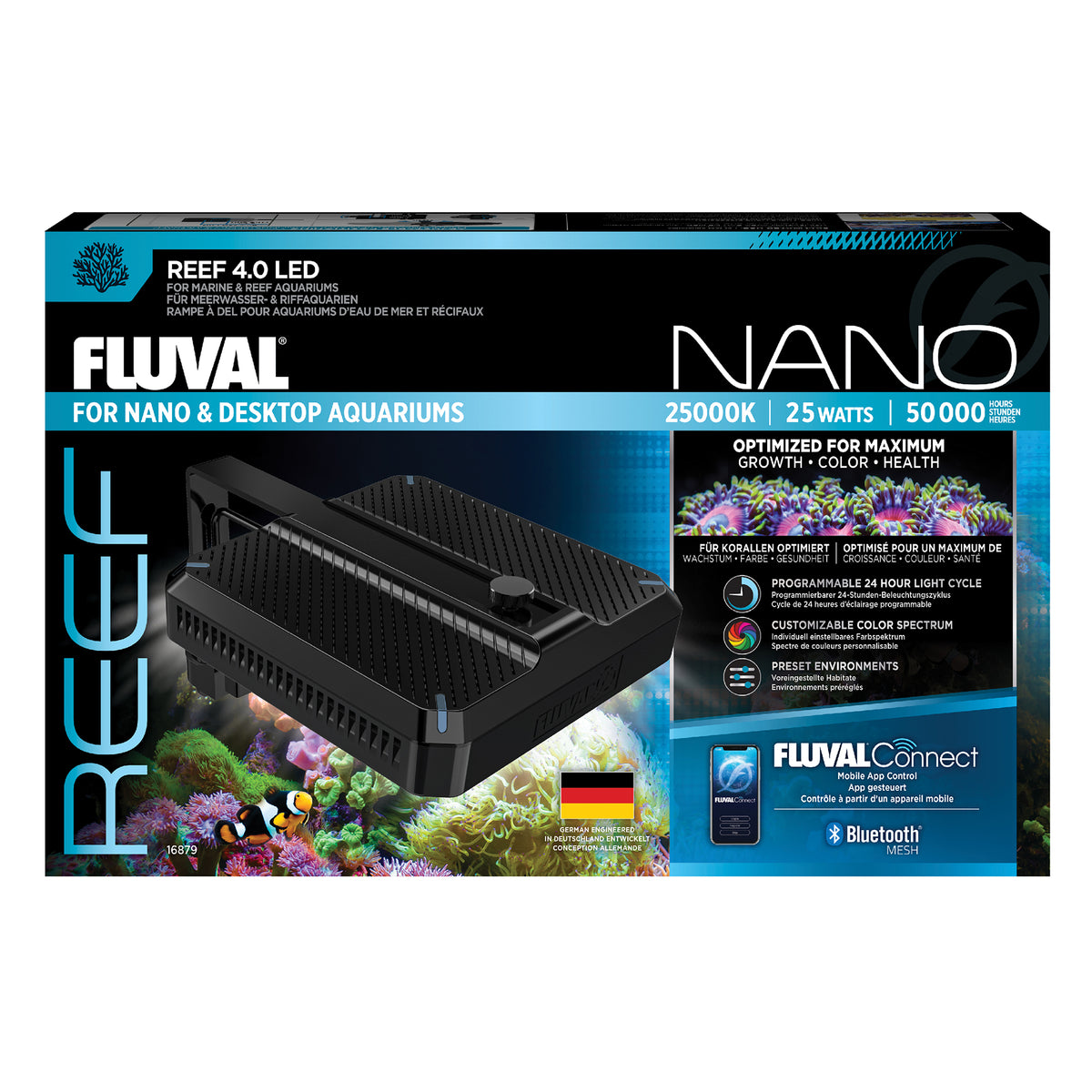 Lampe à DEL Reef 4.0 Nano, 25 W, 14,7 x 14,7 cm