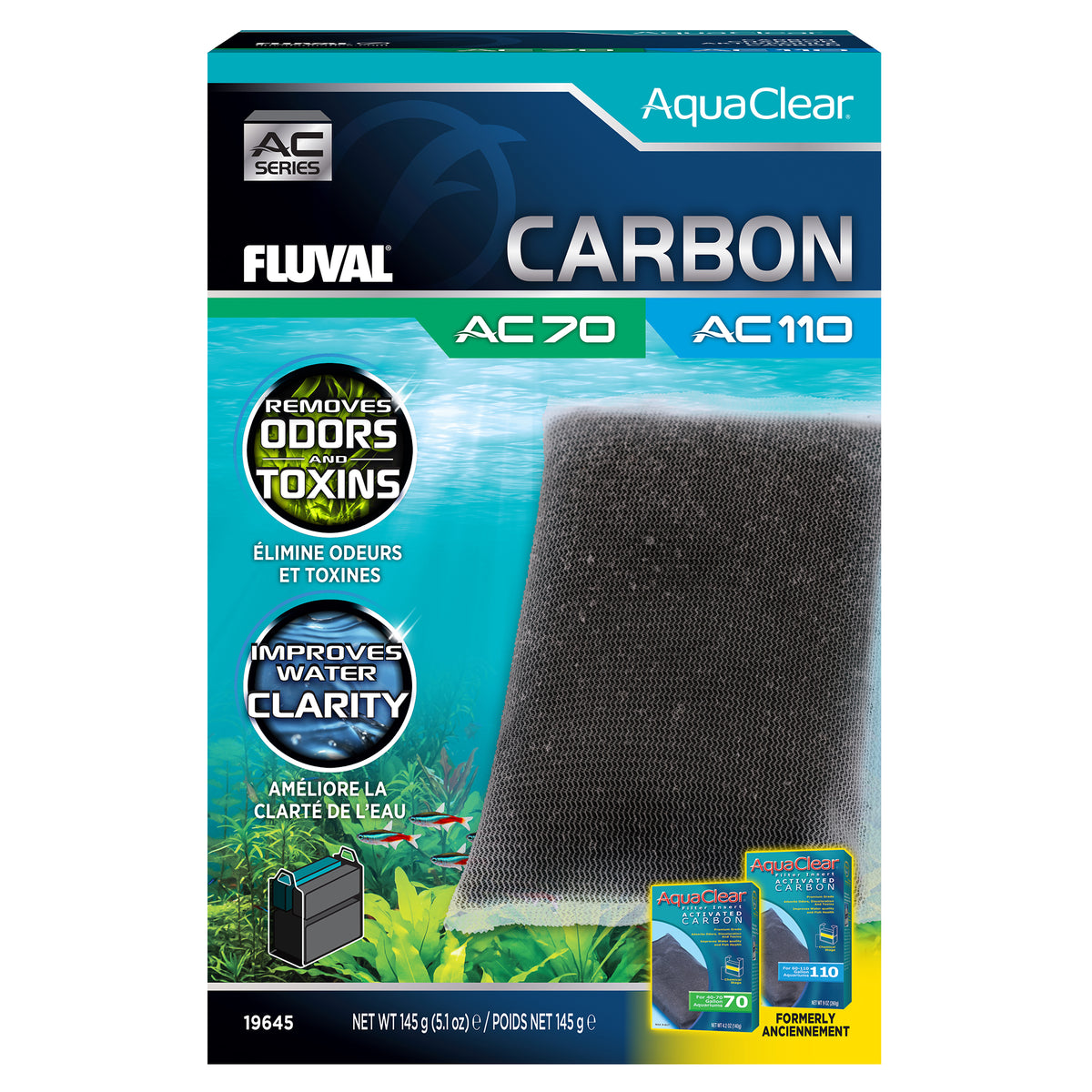 Charbon pour filtre à moteur série AC