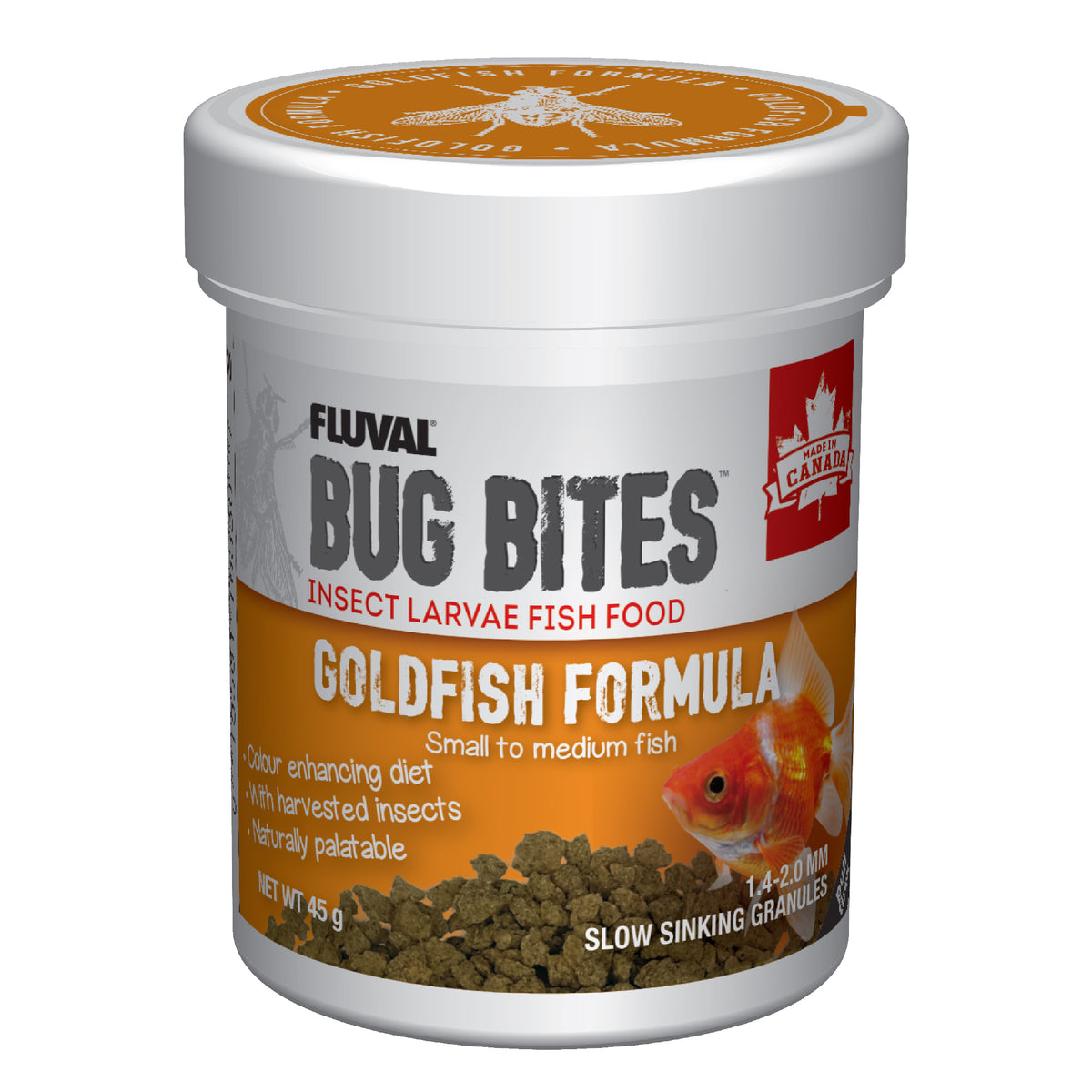 Microgranulés Bug Bites pour poissons rouges de petite à moyenne taille, 1,4-1,6 mm 45 g