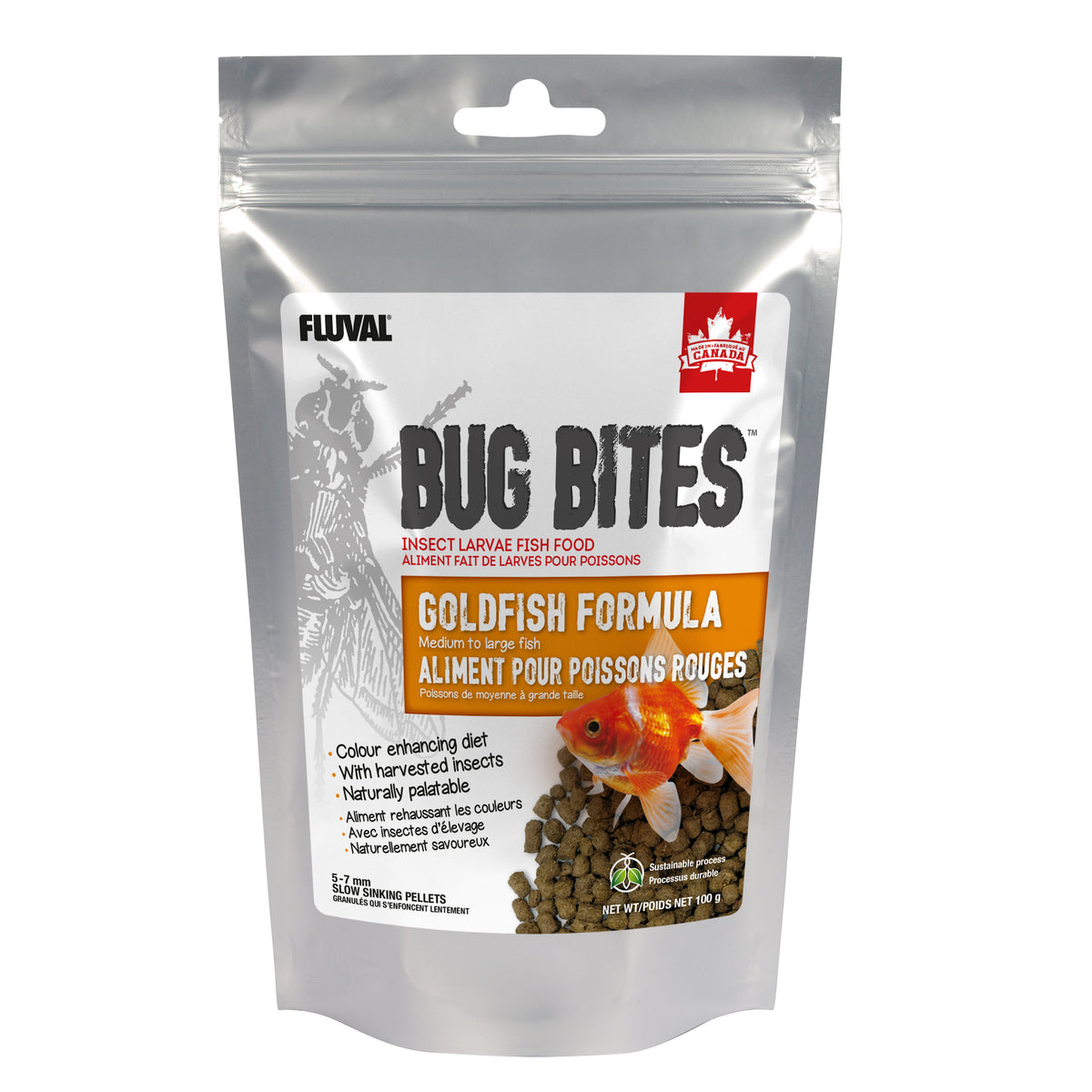 Granulés Bug Bites pour poissons rouges de moyenne à grande taille, 5-7 mm 100 g