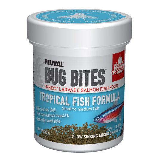 Microgranulés Bug Bites pour poissons tropicaux de petite à moyenne taille, 0,7-1 mm 45 g