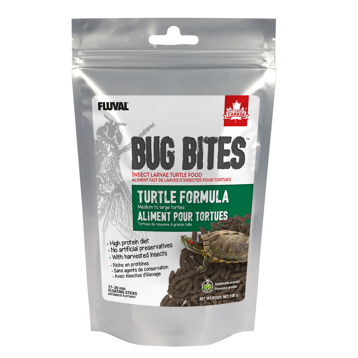 Bâtonnets Bug Bites pour tortues de moyenne à grande taille, 17-20 mm