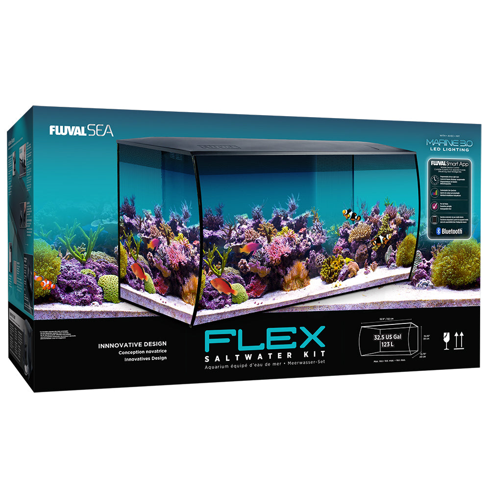 Aquarium équipé d'eau de mer Flex Sea, noir 123 L