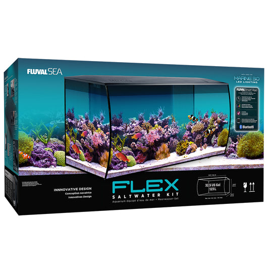 Aquarium équipé d'eau de mer Flex Sea, noir 123 L
