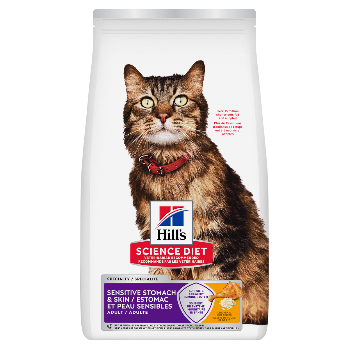Estomac et peau sensibles adulte poulet et riz - nourriture sèche pour chat