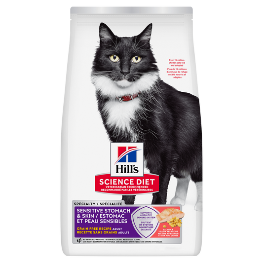 Estomac et peau sensibles adulte sans grains saumon - nourriture sèche pour chat 5,89 kg