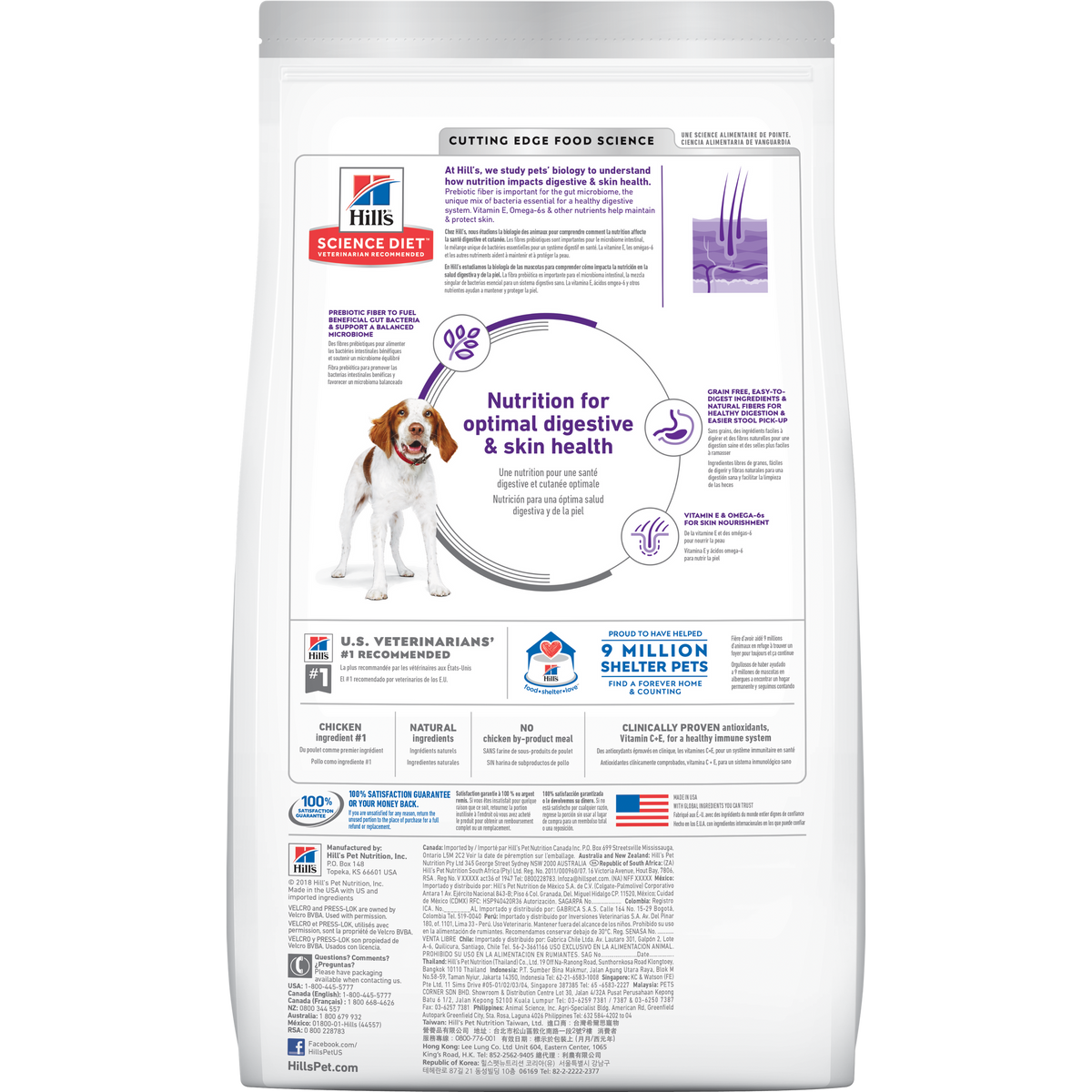 Estomac et peau sensibles adulte poulet sans grains - nourriture sèche pour chien 10,89 kg