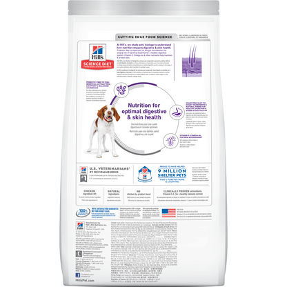 Estomac et peau sensibles adulte poulet sans grains - nourriture sèche pour chien 10,89 kg