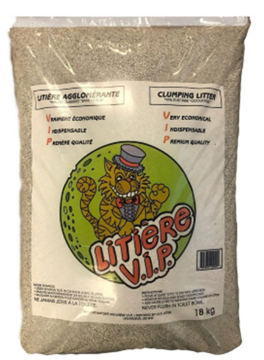 Litière agglomérante V.I.P. inodore 18 kg