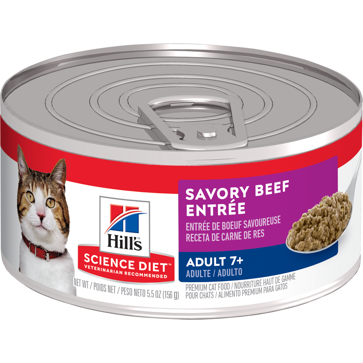 Sénior 7+ entrée de bœuf - nourriture humide pour chat 156 g