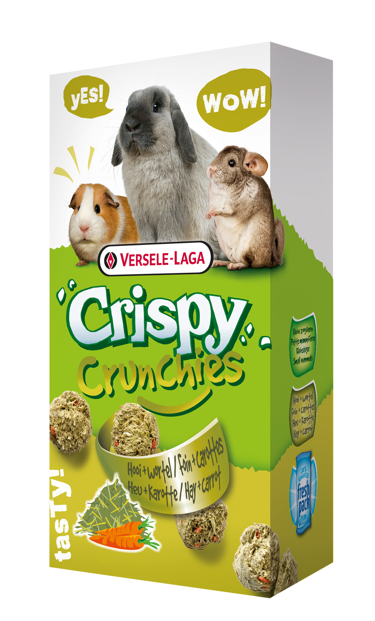 Crunchies foin 75 g - gâteries pour petits mammifères