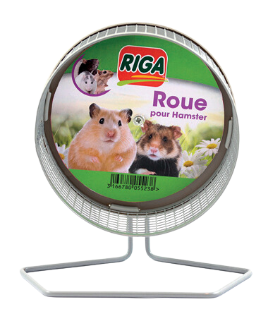 Roue en métal sur pied 13 cm de diamètre - roue pour hamster