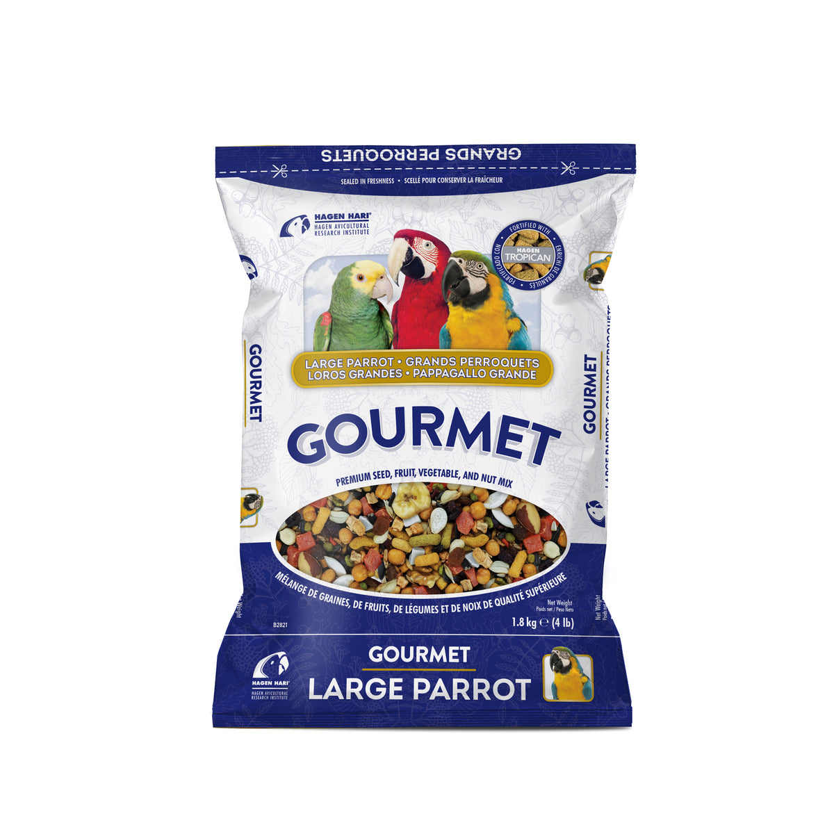 Mélange Gourmet de qualité supérieure pour grands perroquets