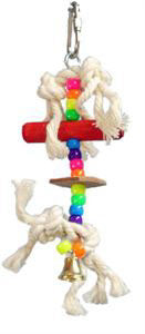 Jouet pour oiseaux 2 nœuds en coton mini 7 x 3 po