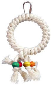Anneau en coton avec formes de bois pour oiseaux