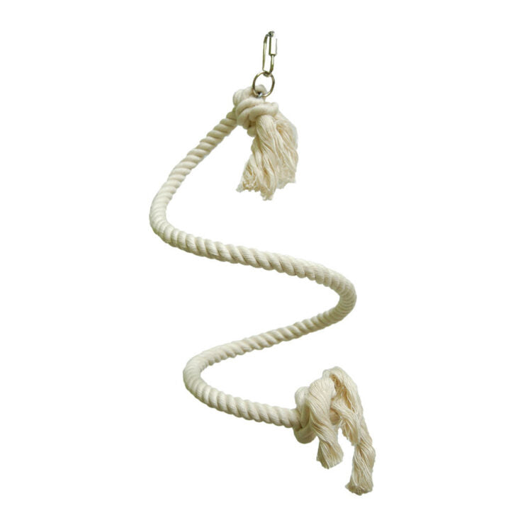 Perchoir Spring-O-Bird blanc pour oiseaux