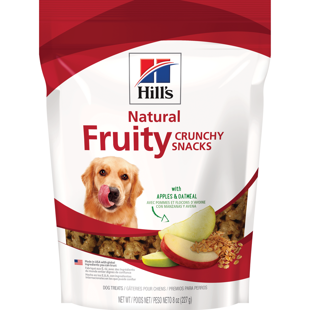Gâteries naturelles pour chiens Crunchy Fruity Snacks avec pommes et avoine 227 g