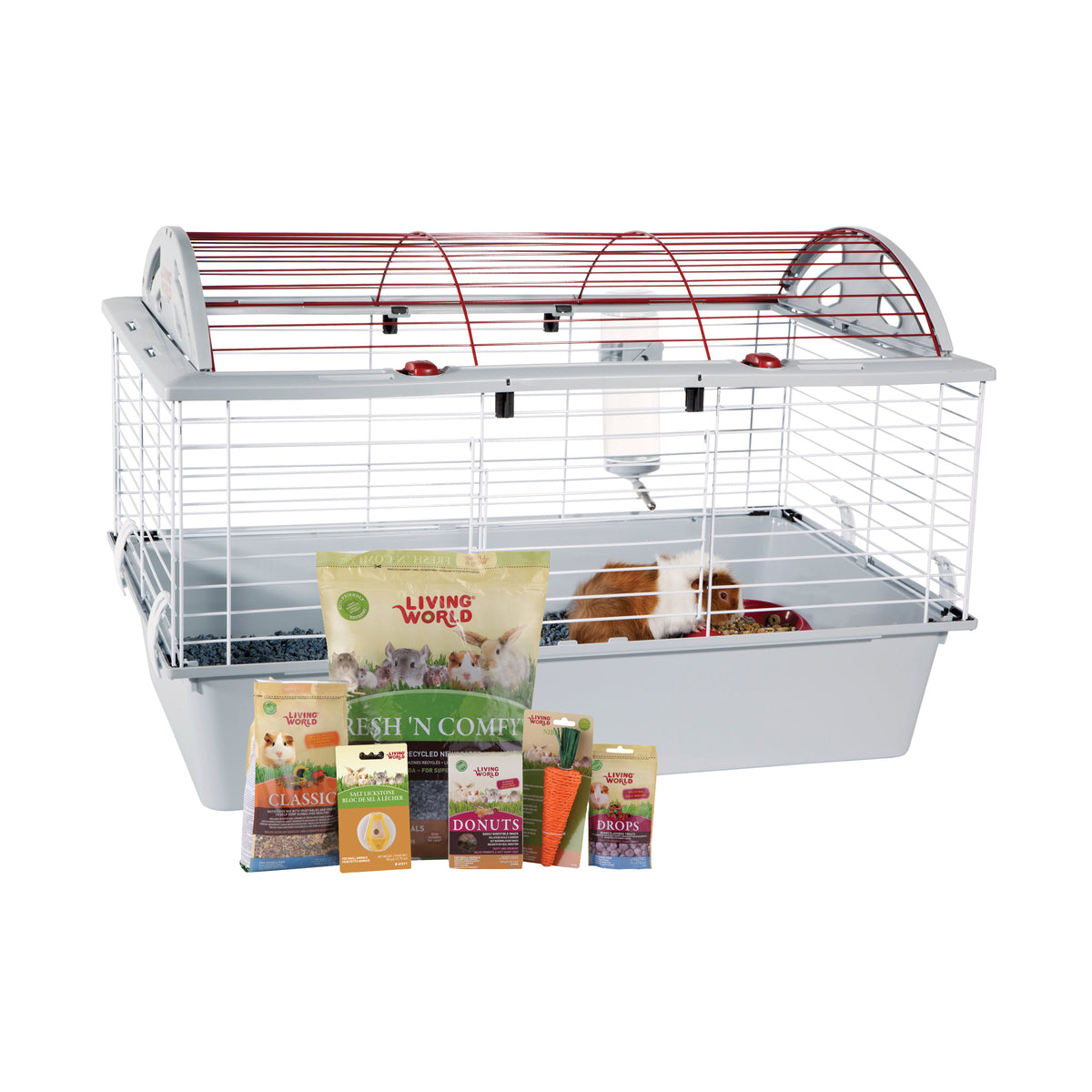 Cage équipée de luxe pour cochon d'Inde, 78 x 48 x 50 cm