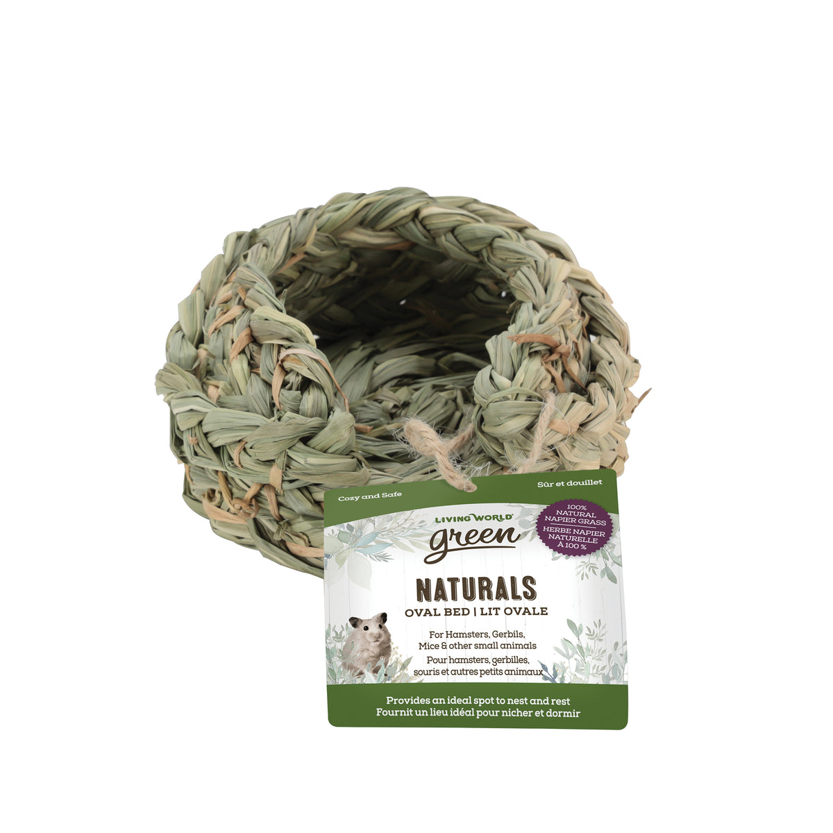 Lit ovale Naturals en herbe Napier, 14 x 11,8 x 6 cm
