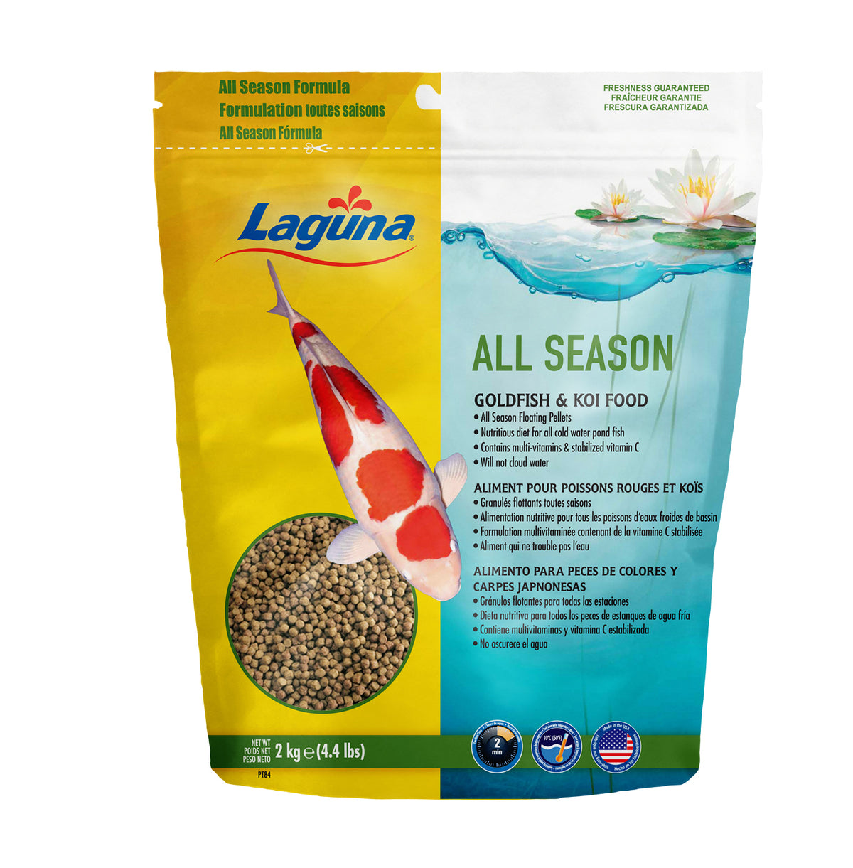 Aliment flottant toutes saisons pour poissons rouges et koïs