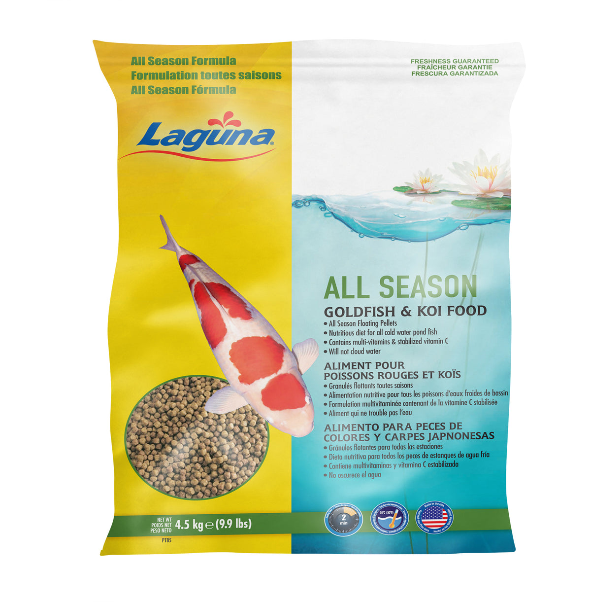 Aliment flottant toutes saisons pour poissons rouges et koïs