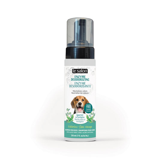 Shampoing sans rinçage avec enzyme désodorisante pour chiens 210 ml