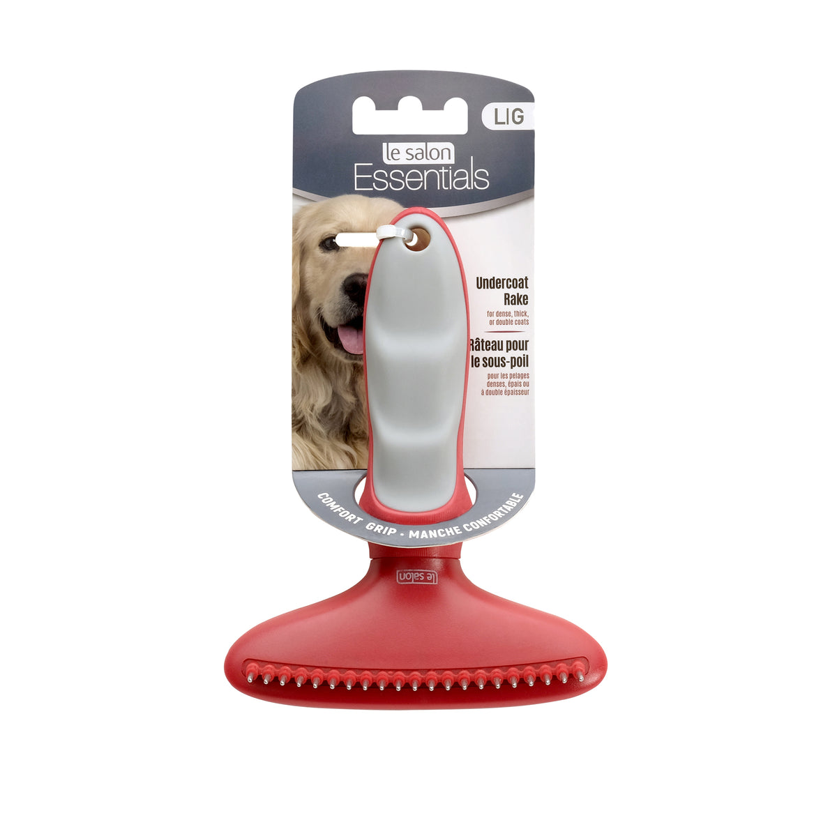 Râteau pour le sous-poil Essentials pour chiens, rangée double
